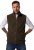 JP1880 Fleece Vest Stand-up Collar Brown - Jassen - Grote Maten Herenjassen