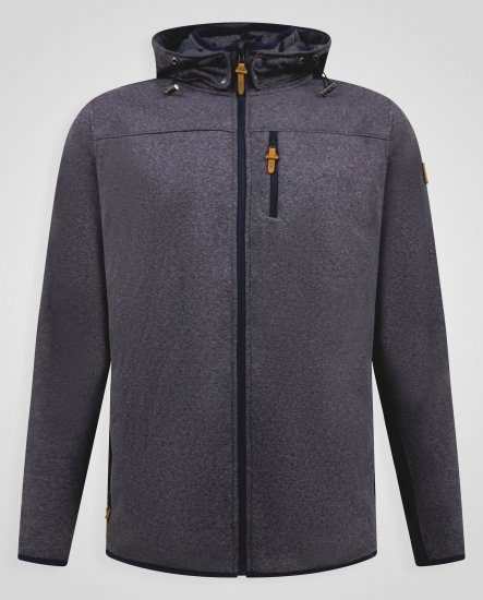 D555 Conrad Detachable Hood Bonded Fleece Zip Through Hoody Navyblauw - Sweaters & hoodies - Sweaters & Hoodies Grote Maten Heren