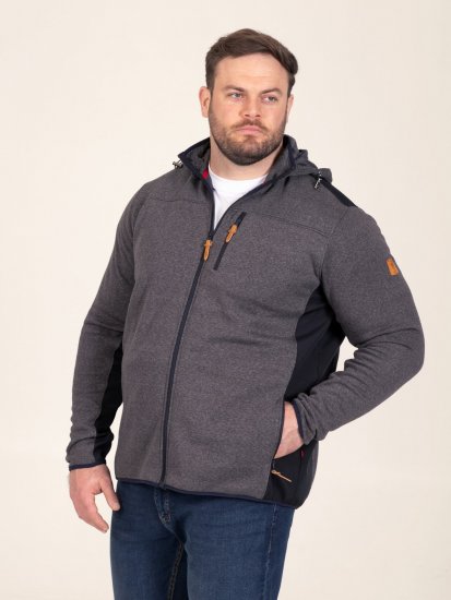 D555 Conrad Detachable Hood Bonded Fleece Zip Through Hoody TALL Navyblauw - TALL sweatshirts - TALL sweatshirts en hoodies
