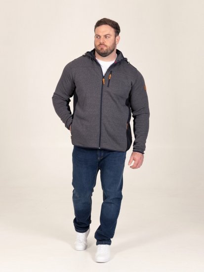 D555 Conrad Detachable Hood Bonded Fleece Zip Through Hoody Navyblauw - Sweaters & hoodies - Sweaters & Hoodies Grote Maten Heren