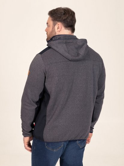 D555 Conrad Detachable Hood Bonded Fleece Zip Through Hoody TALL Navyblauw - TALL sweatshirts - TALL sweatshirts en hoodies