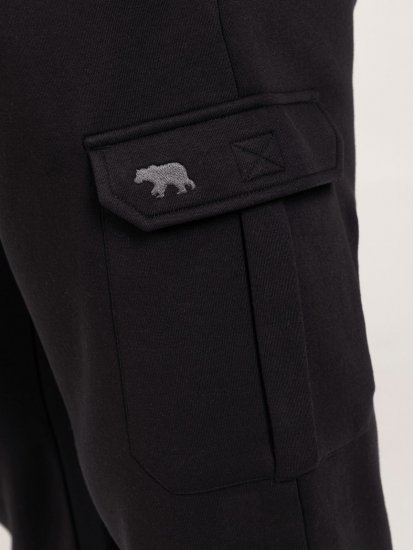 D555 Dexter 1 Cargo Jogger With Bear Embroidery TALL Zwart - TALL joggingbroeken - TALL joggingbroeken met extra beenlengte