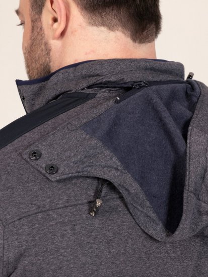 D555 Conrad Detachable Hood Bonded Fleece Zip Through Hoody Navyblauw - Sweaters & hoodies - Sweaters & Hoodies Grote Maten Heren