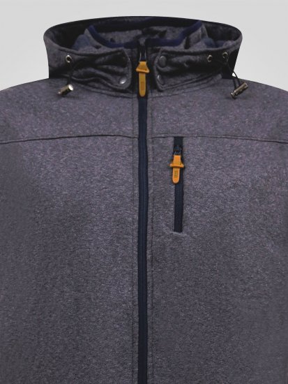 D555 Conrad Detachable Hood Bonded Fleece Zip Through Hoody Navyblauw - Sweaters & hoodies - Sweaters & Hoodies Grote Maten Heren