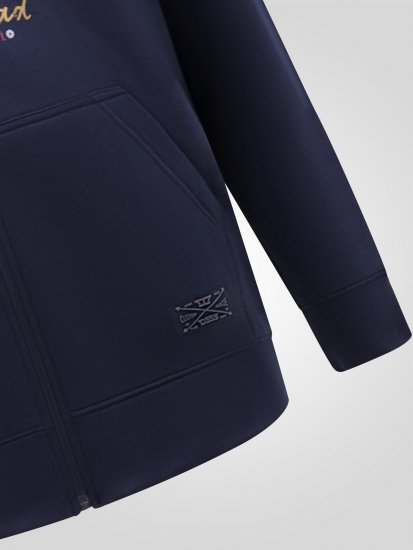 D555 Hector Adventurer Printed Zip Through Hoody Navyblauw - Sweaters & hoodies - Sweaters & Hoodies Grote Maten Heren