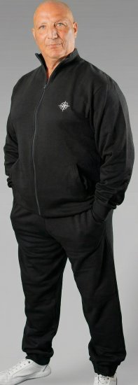 20 Nodi Mistral Tracksuit in Combed Fleece Cotton Black - Trainingspakken - Grote Maten Trainingspakken Heren