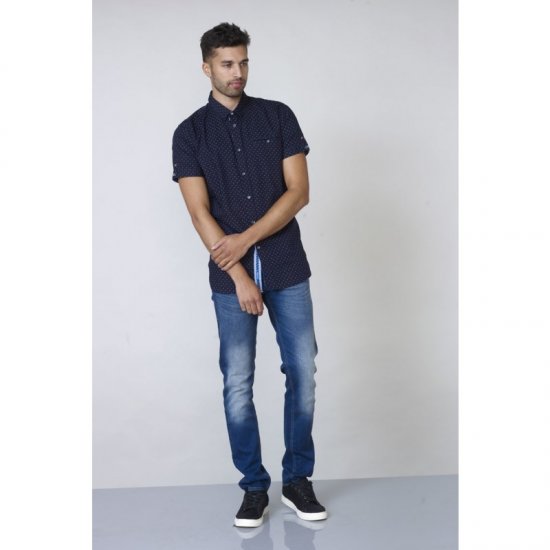 D555 Kurt Printed Short Sleeve Shirt - Overhemden - Overhemden Grote Maten Heren
