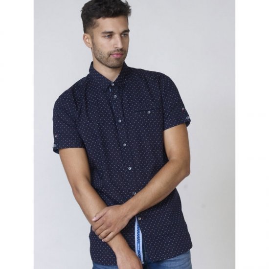D555 Kurt Printed Short Sleeve Shirt - Overhemden - Overhemden Grote Maten Heren