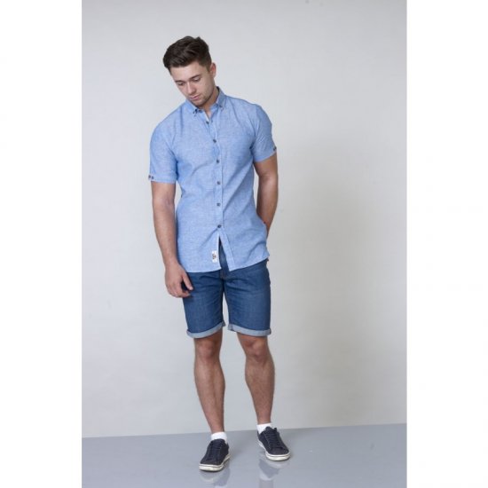 D555 Eric Linen Short Sleeve Shirt - Overhemden - Overhemden Grote Maten Heren