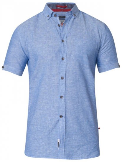 D555 Eric Linen Short Sleeve Shirt - Overhemden - Overhemden Grote Maten Heren
