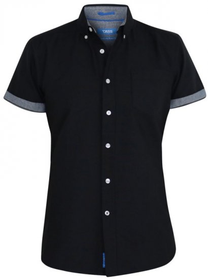 D555 Kevin Oxford Shirt Black - Overhemden - Overhemden Grote Maten Heren