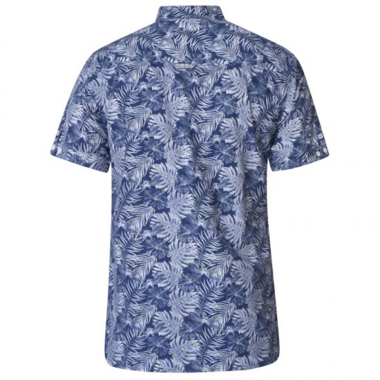 D555 Sheldon Hawaii Shirt Navy - Overhemden - Overhemden Grote Maten Heren