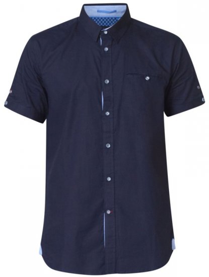 D555 Tim Short Sleeve Shirt Navy - Overhemden - Overhemden Grote Maten Heren