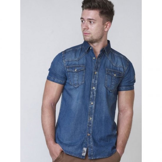 D555 Mike Denim Shirt - Overhemden - Overhemden Grote Maten Heren