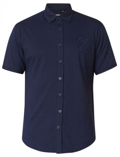D555 Beaver Couture Jersey Shirt Navy - Overhemden - Overhemden Grote Maten Heren