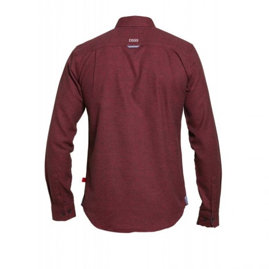 D555 Dawson Textured Shirt Dark Red - Overhemden - Overhemden Grote Maten Heren
