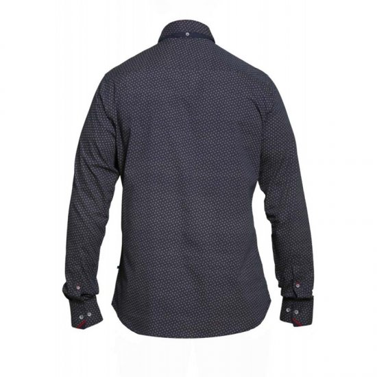 D555 Babworth Long Sleeve Shirt Navy - Overhemden - Overhemden Grote Maten Heren