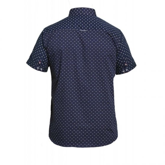 D555 Barrington Short Sleeve Shirt Navy - Overhemden - Overhemden Grote Maten Heren