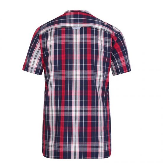 D555 Terell Shirt Navy/Red - Overhemden - Overhemden Grote Maten Heren