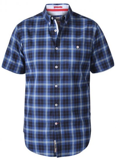 D555 Watson Short Sleeve Shirt Navy - Overhemden - Overhemden Grote Maten Heren