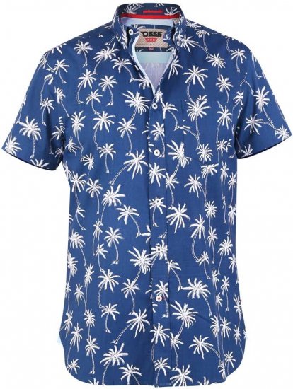 D555 BURLEY Palm Tree Print Shirt - Overhemden - Overhemden Grote Maten Heren