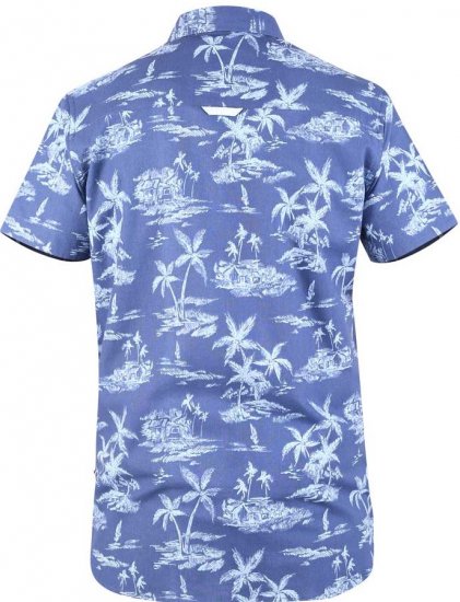 D555 WHITSBURY Hawaiian Print Shirt - Overhemden - Overhemden Grote Maten Heren