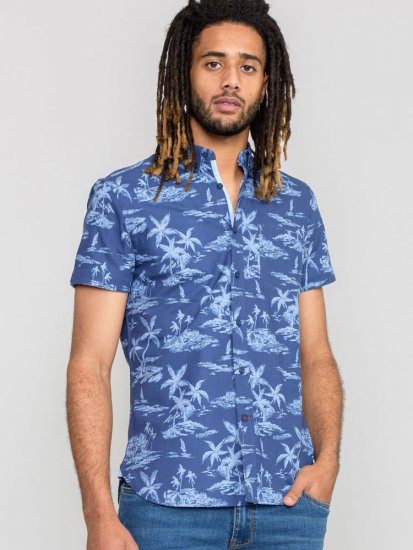 D555 WHITSBURY Hawaiian Print Shirt - Overhemden - Overhemden Grote Maten Heren
