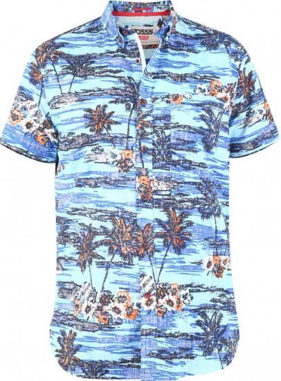 D555 CHARFORD Hawaiian Reverse Printed Shirt - Overhemden - Overhemden Grote Maten Heren