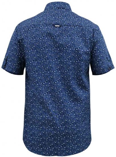 D555 Tristain S/S Floral Ao Print Shirt Navy - Overhemden - Overhemden Grote Maten Heren