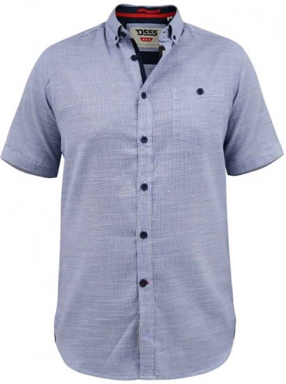 D555 Hadley S/S Micro Dog Tooth Check Shirt - Overhemden - Overhemden Grote Maten Heren