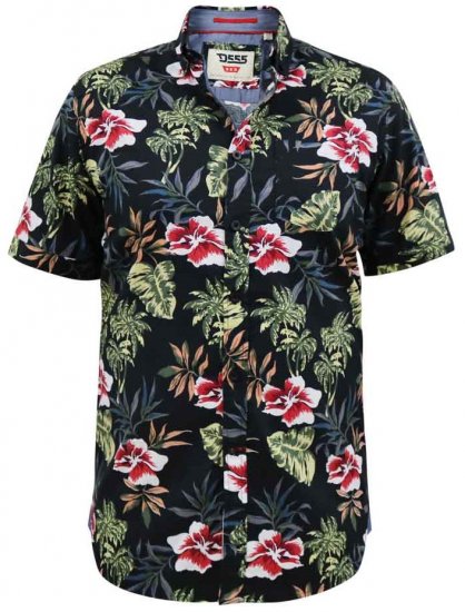 D555 Wilton Hawaiian Ao Print Short Sleeve Shirt - Overhemden - Overhemden Grote Maten Heren