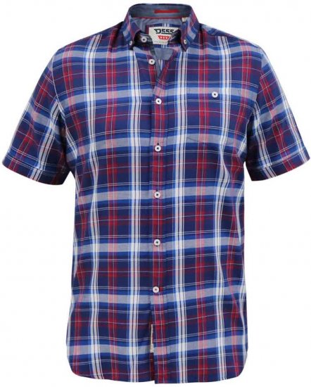 D555 Portland Check Button Down Collar S/S Shirt - Overhemden - Overhemden Grote Maten Heren