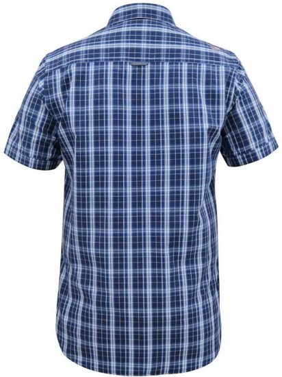 D555 Walcot Check Button Down Collar S/S Shirt Navy - Overhemden - Overhemden Grote Maten Heren