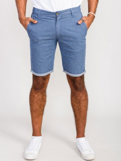 D555 Alderton Stretch Chambray Shorts Navy - Korte broeken - Grote Maten Korte Broeken Heren