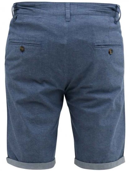 D555 Alderton Stretch Chambray Shorts Navy - Korte broeken - Grote Maten Korte Broeken Heren