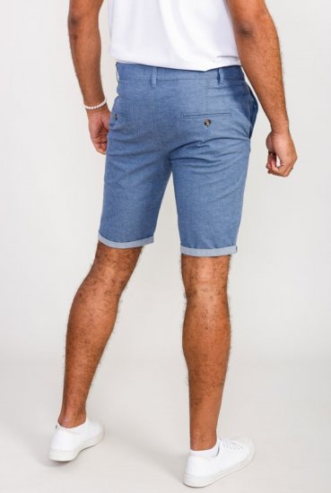 D555 Alderton Stretch Chambray Shorts Navy - Korte broeken - Grote Maten Korte Broeken Heren