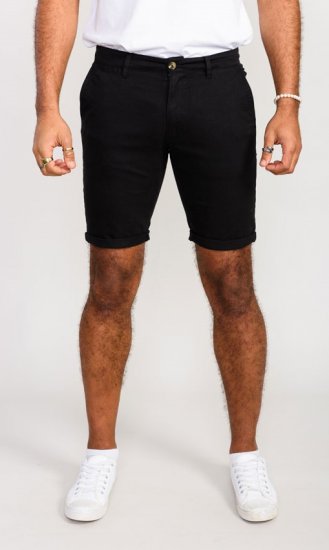 D555 Nelson Stretch Chino Shorts Black - Korte broeken - Grote Maten Korte Broeken Heren