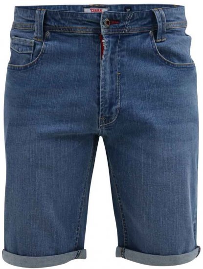D555 Suffolk Blue Stretch Denim Shorts - Korte broeken - Grote Maten Korte Broeken Heren