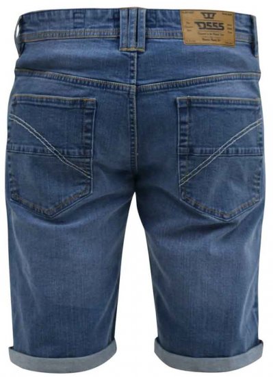 D555 Suffolk Blue Stretch Denim Shorts - Korte broeken - Grote Maten Korte Broeken Heren