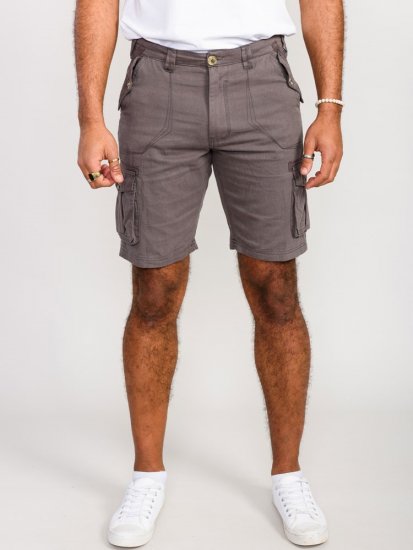 D555 Melton Cotton Cargo Shorts Grey - Korte broeken - Grote Maten Korte Broeken Heren