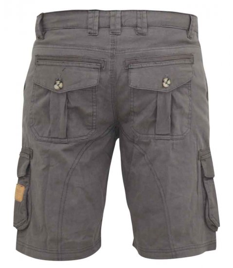 D555 Melton Cotton Cargo Shorts Grey - Korte broeken - Grote Maten Korte Broeken Heren