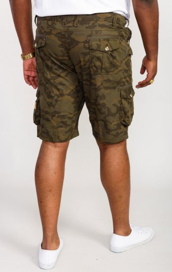 D555 Woobridge Camo Cotton Cargo Shorts - Korte broeken - Grote Maten Korte Broeken Heren