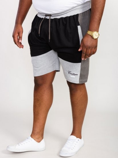 D555 Kirton Couture Elasticated Waistband Shorts Black/Charcoal - Joggingbroeken & shorts - Joggingbroeken & Shorts Heren Grote Maten