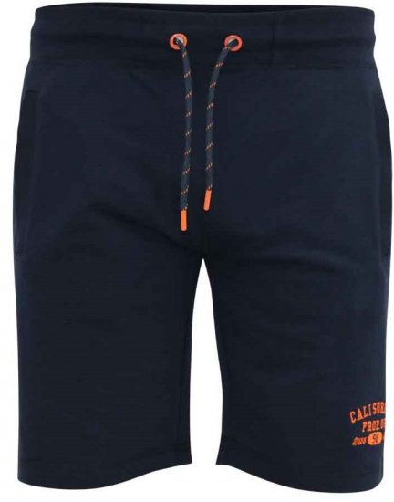 D555 Sutton Elasticated Waist Shorts With Embroidery Navy - Joggingbroeken & shorts - Joggingbroeken & Shorts Heren Grote Maten
