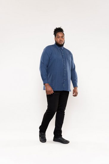 D555 Melbourne Gingham Check Long Sleeve Button Down Shirt - Overhemden - Overhemden Grote Maten Heren