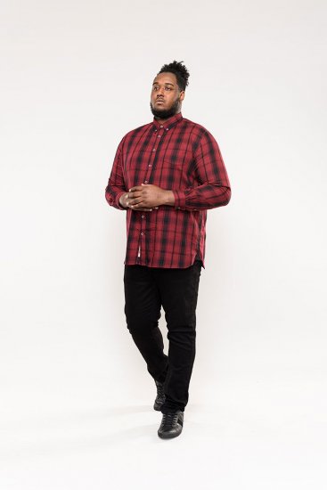 D555 Benalla Check Long Sleeve Button Down Shirt - Overhemden - Overhemden Grote Maten Heren