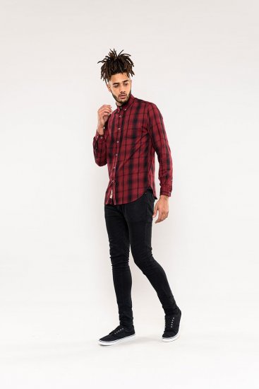 D555 Benalla Check Long Sleeve Button Down Shirt - Overhemden - Overhemden Grote Maten Heren