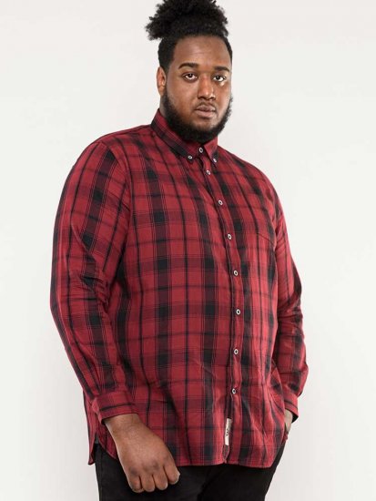 D555 Benalla Check Long Sleeve Button Down Shirt - Overhemden - Overhemden Grote Maten Heren