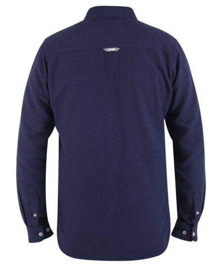 D555 Sennon LS Linen Mix Shirt - Overhemden - Overhemden Grote Maten Heren