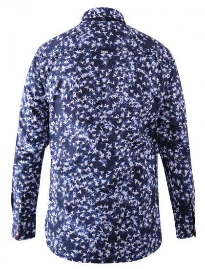 D555 Harrow AOP Shirt Blue - Overhemden - Overhemden Grote Maten Heren